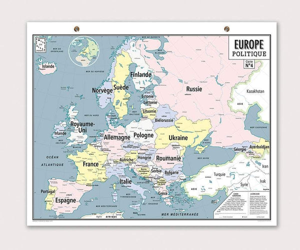 Poster mural à gratter de la carte de l'Europe - Magnifique carte