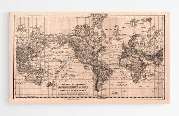 Carte ancienne du Monde rétro/vintage (140×100 CM) GREAT ART –