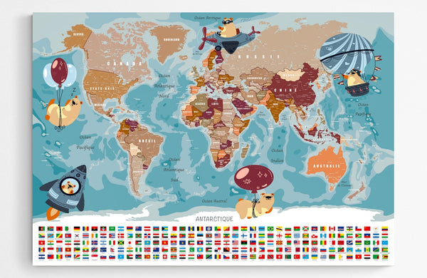 murale carte du monde politique