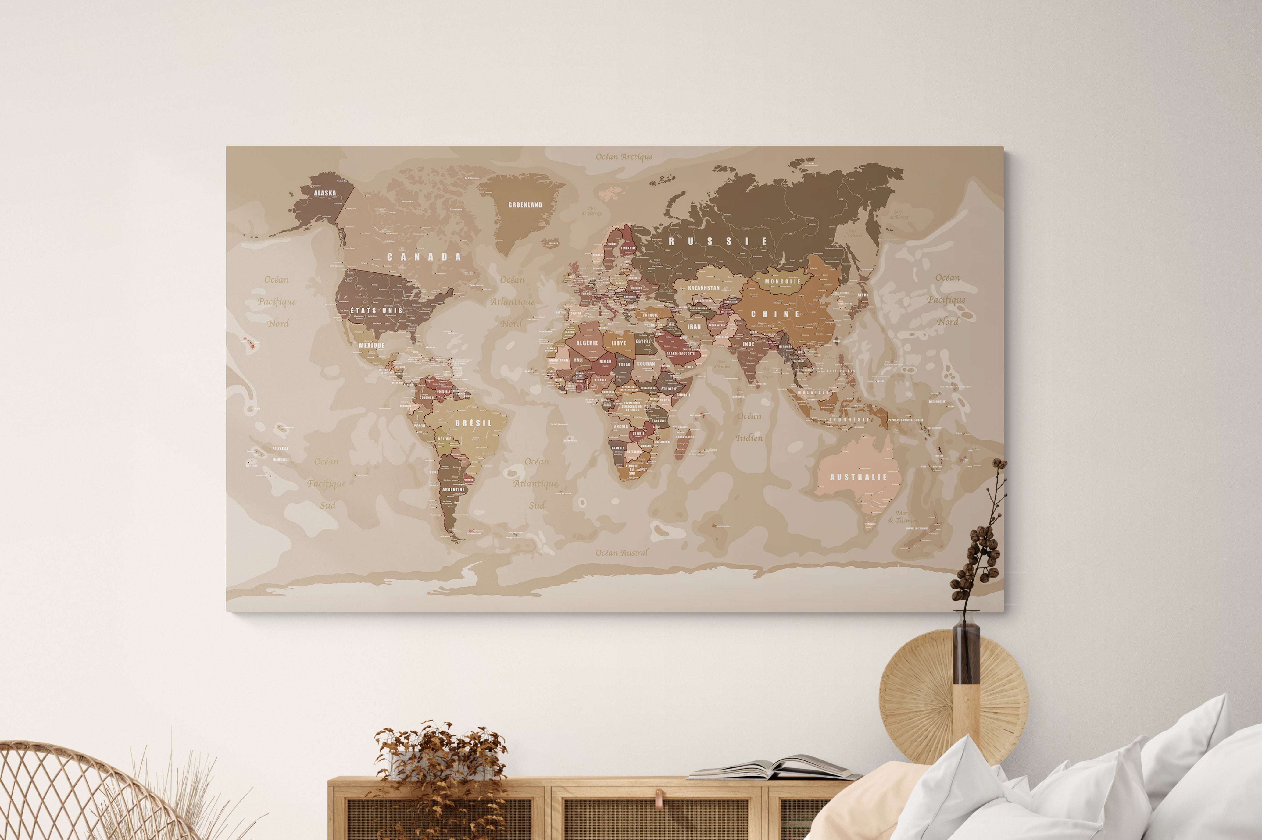 Décoration murale carte du monde J-LINE vente en ligne @ LIVING-shop  boutique