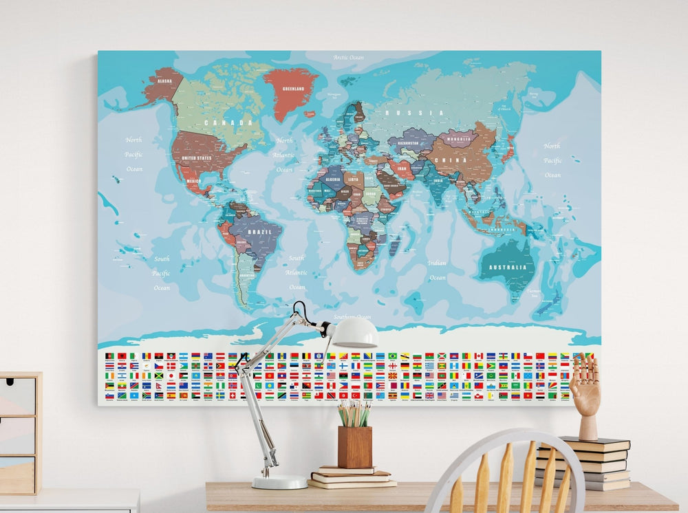 Carte du monde murale 3D bleu - Boutique Déco - Agence Architecture