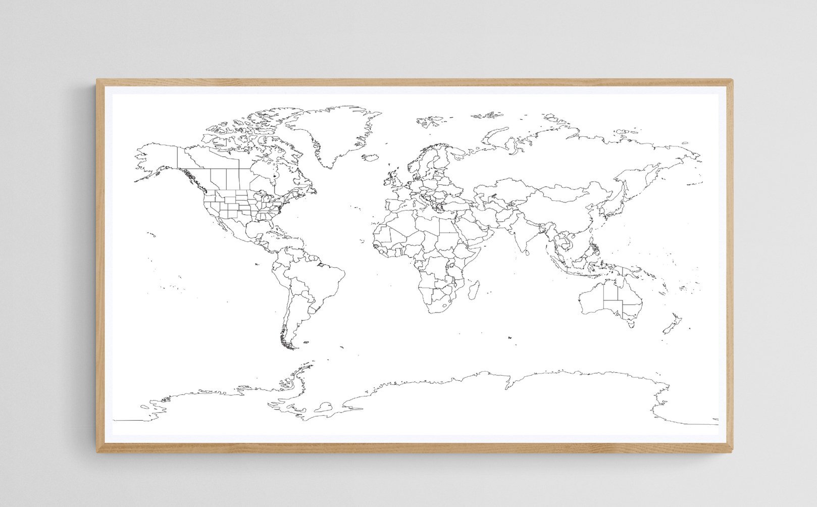 Carte vierge du monde Avec frontières - world-maps
