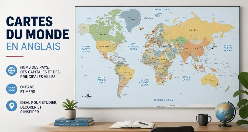 Cartes du monde en anglais