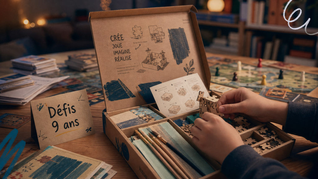 Cadeau enfant 9 ans : coffret créatif et jeu de société