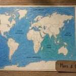 Carte des mers et des océans : planisphère avec 5 océans et mers majeures
