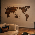 Carte mondiale murale grand format 300×150 cm sur mur clair