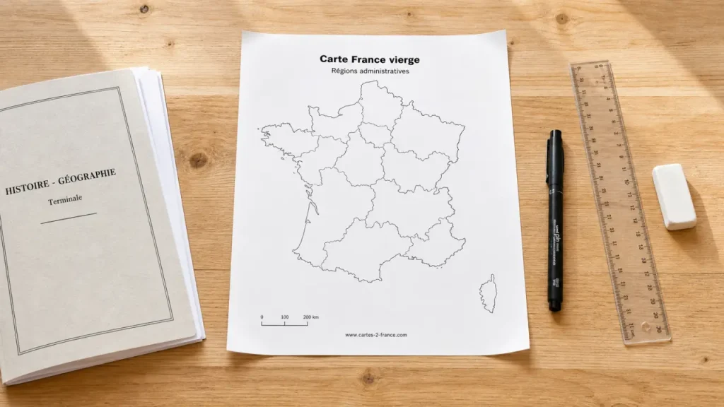 Carte région de France vierge : quelle version choisir entre régions, départements et DOM ?