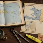 Haïti carte monde : Hispaniola, Repères et frontières