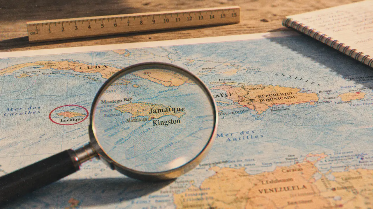 Jamaique carte monde : Jamaïque repérée entre Cuba et Hispaniola