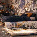 Papier peint chambre ado mur graffiti moderne, ambiance ado