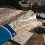 Plan Londres sur carte Oyster, métro et boussole