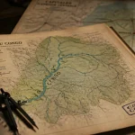 Carte afrique centrale : fleuve Congo et affluents, 9 pays