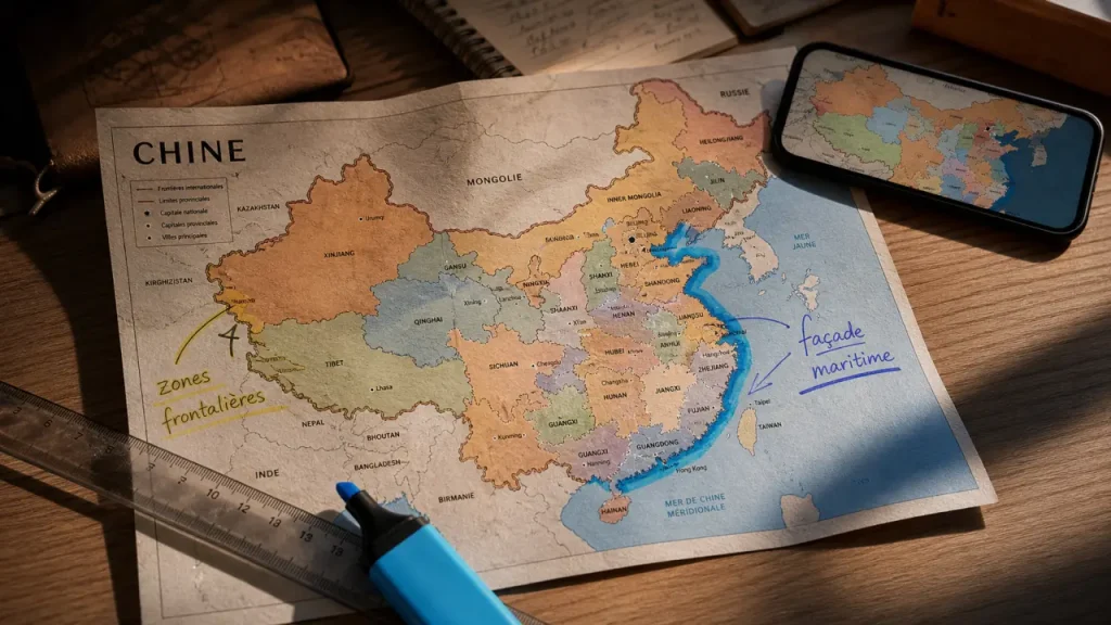 Carte de la Chine : provinces, frontières et relief sans se perdre