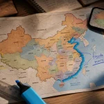 Carte la Chine : provinces, frontières et relief