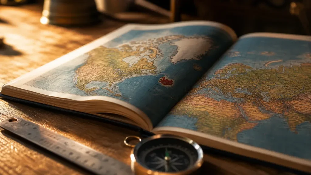 Islande sur la carte du monde : au nord-ouest de l’Europe, entre Groenland et Atlantique Nord