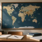 Carte murale du monde au lycée : repères sans surcharge