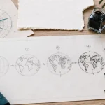 Dessiner la carte du monde : croquis au crayon et finitions