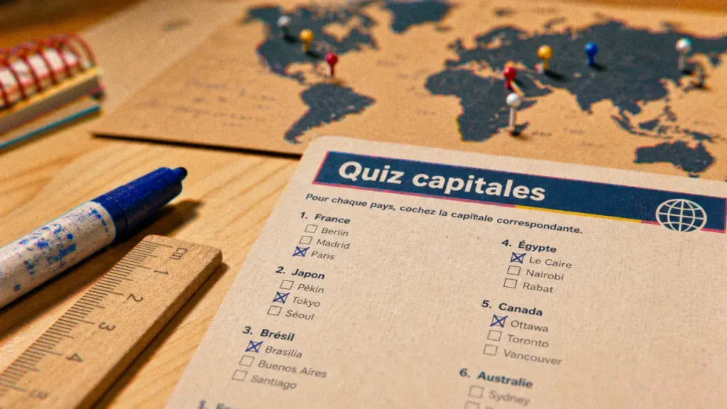 Jeux des capitales du monde : score, corrections et pièges les plus fréquents
