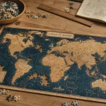 Puzzle carte du monde : pièces 92, 3D ou 5000, vue sur table