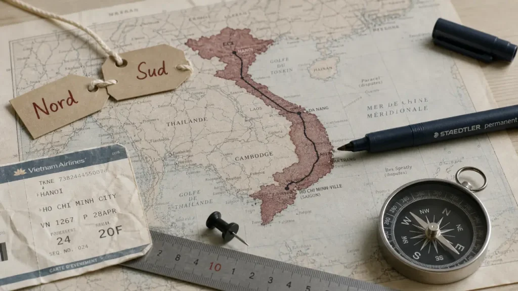 Vietnam carte du monde : frontières, régions et itinéraire de voyage
