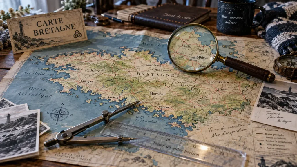 Carte de Bretagne : guide pratique pour vos itinéraires, départements et sites incontournables