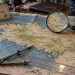 Bretagne cart : carte papier de Bretagne et départements