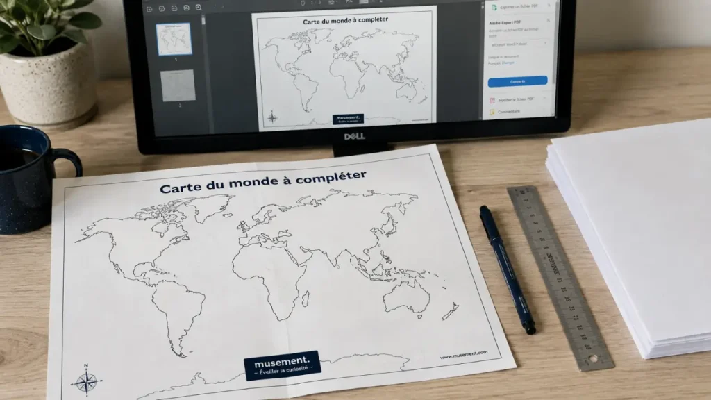 PDF, planisphère vierge ou reliefs : quelle carte du monde imprimer ?