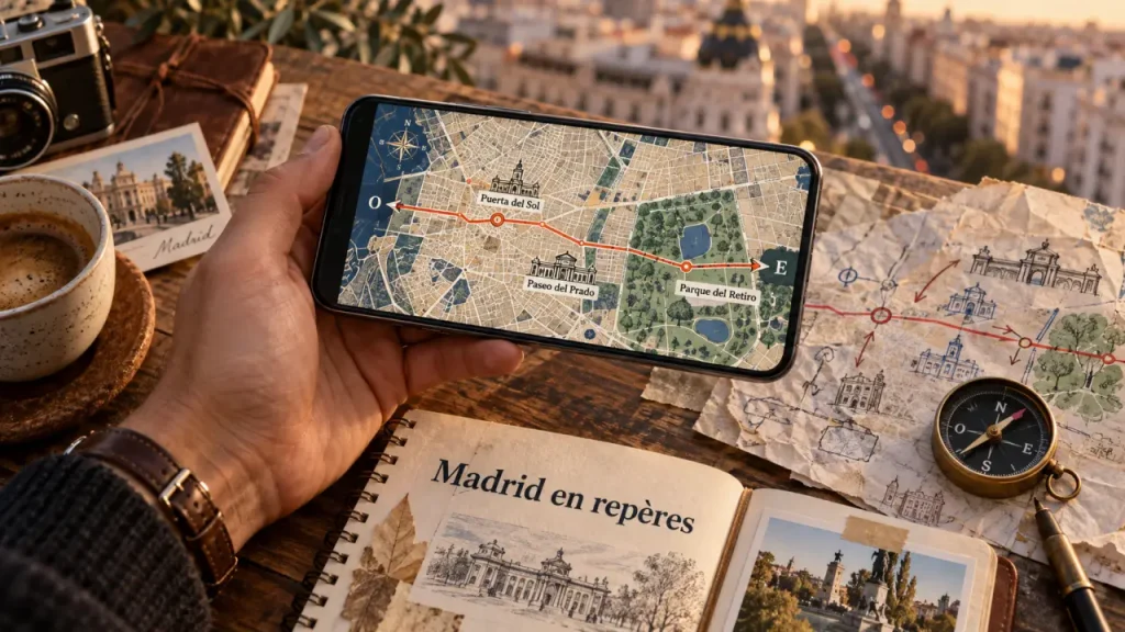 Carte Madrid : du Palais royal au Retiro sans perdre le nord