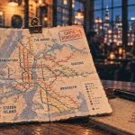 Carte new york des boroughs à New York, plan papier et métro