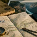 Cartes aveyron : carte papier de l’Aveyron et boussole, itinéraires.