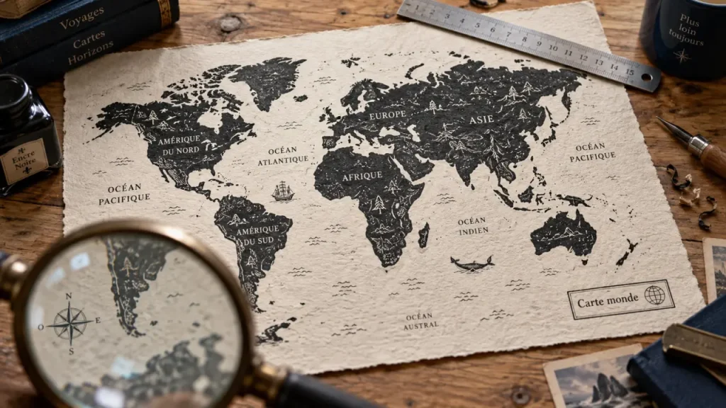 Quel dessin monde choisir : carte, planète ou univers imaginaire ?