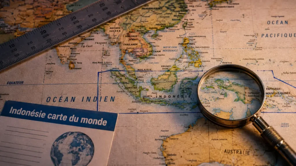 Où se situe l’Indonésie sur la carte du monde, entre Asie du Sud-Est, archipel et relief ?