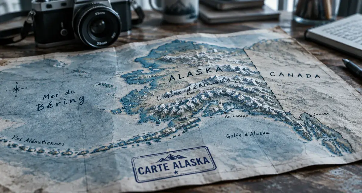 Alaska carte : villes, reliefs et côtes
