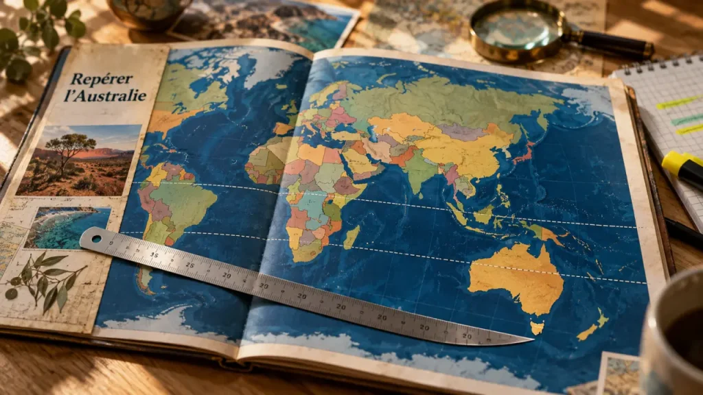Australie sur la carte du monde : trois repères pour la situer sans hésiter