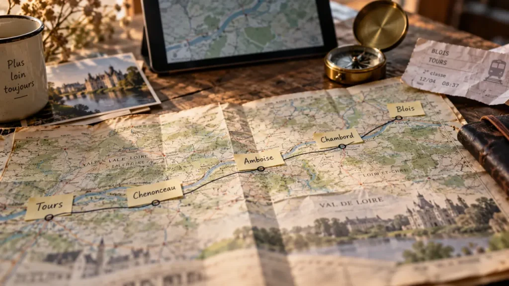 Circuit des châteaux de la Loire : une carte et 3 jours pour relier les grands sites